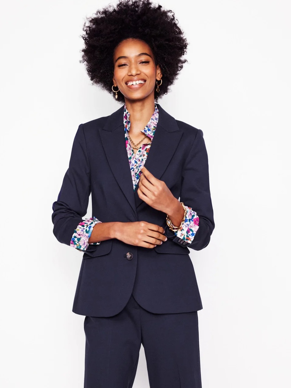 Boden Marylebone Ponte Blazer - Navy